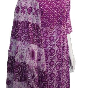 Purple Hand Block Printed