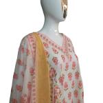 Printed Cotton Kurta Set with mulmul dupata Style ID