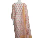 Printed Cotton Kurta Set with mulmul dupata Style ID